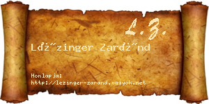 Lézinger Zaránd névjegykártya
